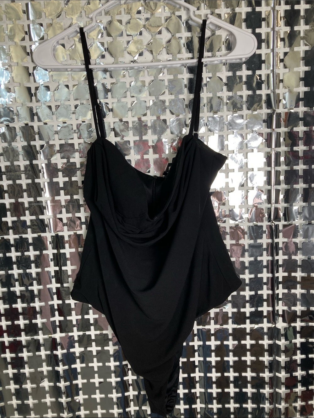 Zara Black Draped Cowl Neck Bodysuit